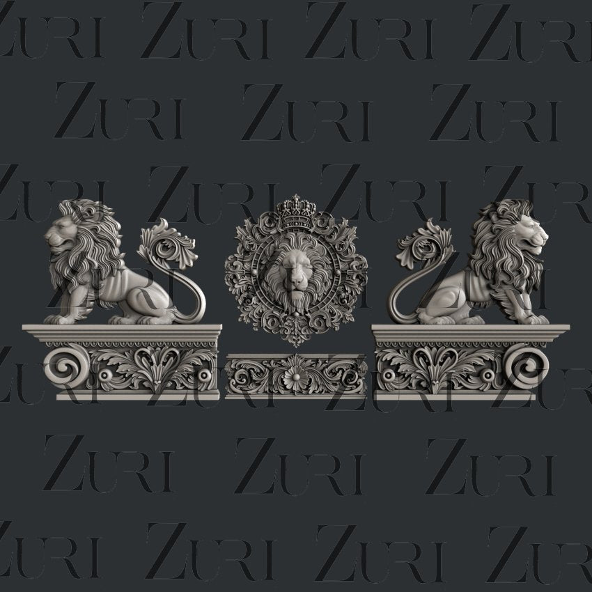Baroque Lions Silicone Mold by Zuri Designs Inc image 0