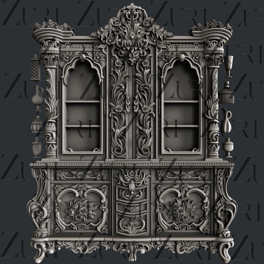 Heirloom Cabinet Silicone Mold by Zuri Designs Inc image 0
