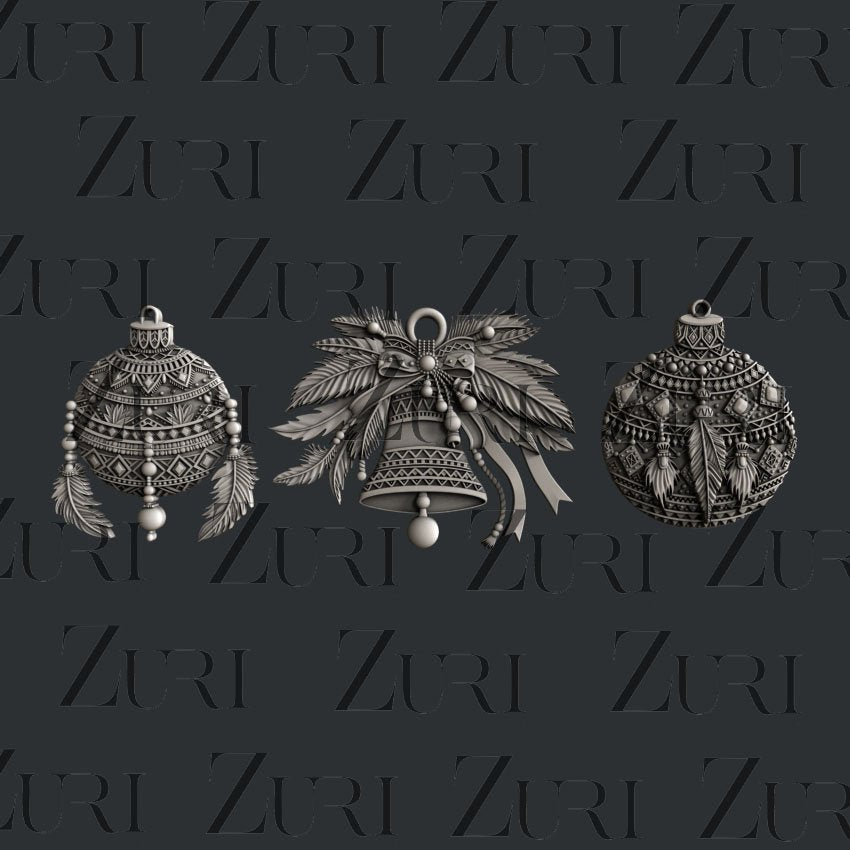 Bohemian Christmas Ornaments - Silicone Mold, Zuri Designs image 0