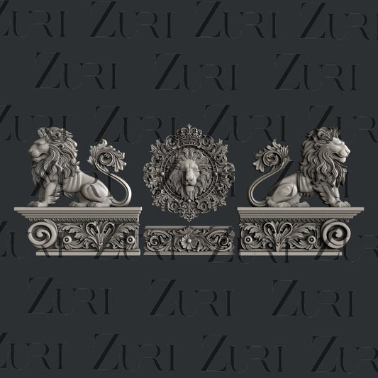 Baroque Lions Silicone Mold by Zuri Designs Inc image 0