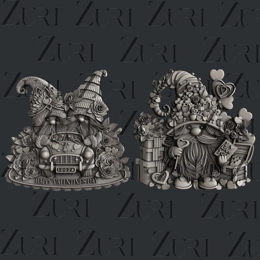 Valentine's Gnomes Set 1 - Silicone Mold, Zuri Designs image 0