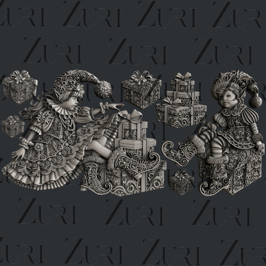 Christmas Elves Set 1 silicone mold
