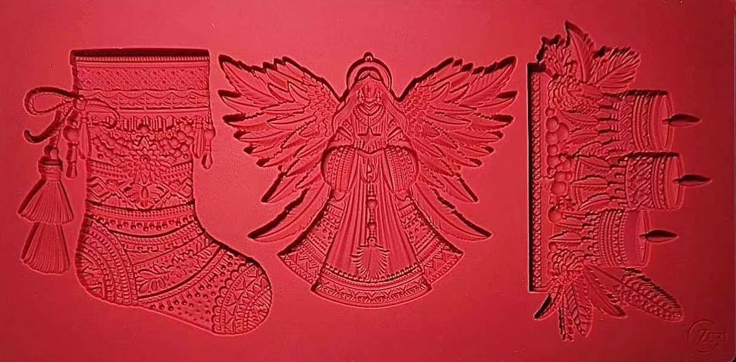 Bohemian Christmas Décor - Silicone Mold, Zuri Designs image 1