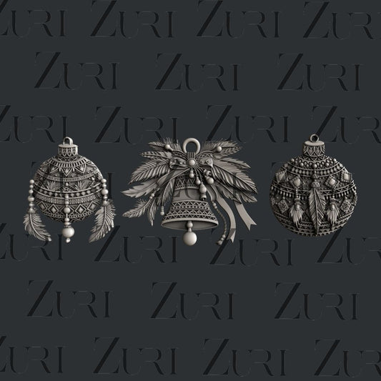 Bohemian Christmas Ornaments - Silicone Mold, Zuri Designs image 0