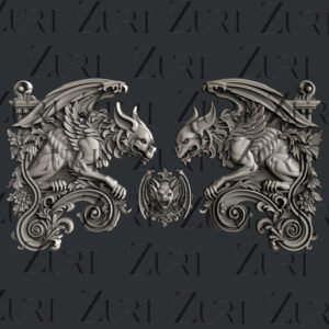 Gargoyle Set 1 Silicone Mold by Zuri Designs Inc